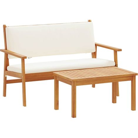 2 pcs Ensemble de canapé de jardin,Canapé d'extérieur,Sofa de jardin Marron Bois d'acacia massif CFW173140 (1/5)