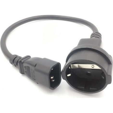Cordon D'alimentation - IEC 320 C14 Mâle Vers Schuko CEE7-4 Femelle - 30 cm - Adaptateur Européen