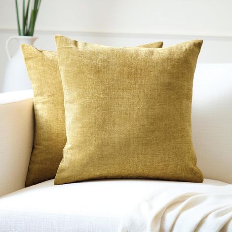 Kissenbezug – 2er-Set – Chenille – Verdeckter Reißverschluss – Wohnzimmer und Sofa – 40 x 40 cm (1/5)