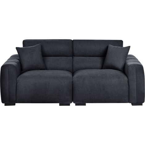 Sofa 3-Sitzer FAUSKAN Stoff Schwarz