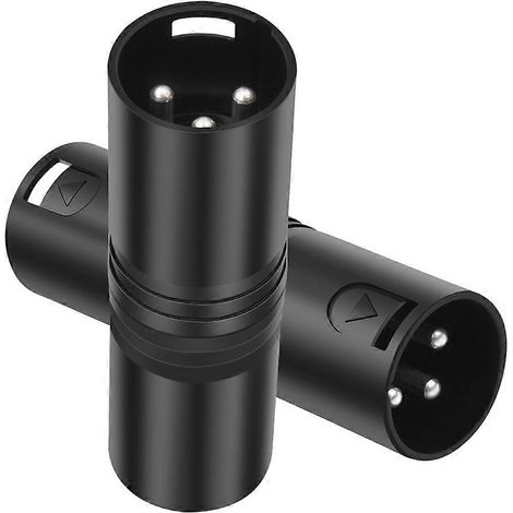 Set mit 2 XLR-Stecker-auf-Stecker-Adaptern, 3-poliger XLR-Anschluss, für Mischpult, Mikrofon, Leistungsverstärker (1/5)