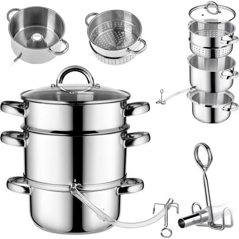 KADAX Fruchtentsafter aus Edelstahl mit Glasdeckel, 5L