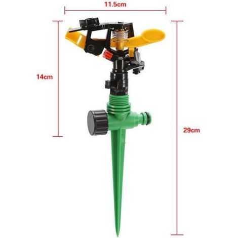 Arrosoir Rotatif - 360 Degres - Diametre Projection 8 a 12 5 M - Raccord Interieur 1 2 Pouces Raccord Exterieur 3 4 Pouces - Pression 200 a 300 Kpa - 1 Piece (1/4)