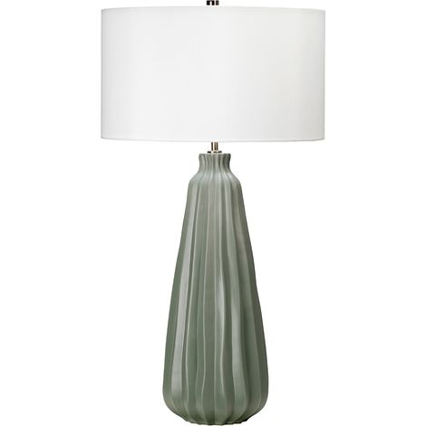 Lampada da tavolo ceramica verde salvia bianca 80cm E27 Elstead (1/5)