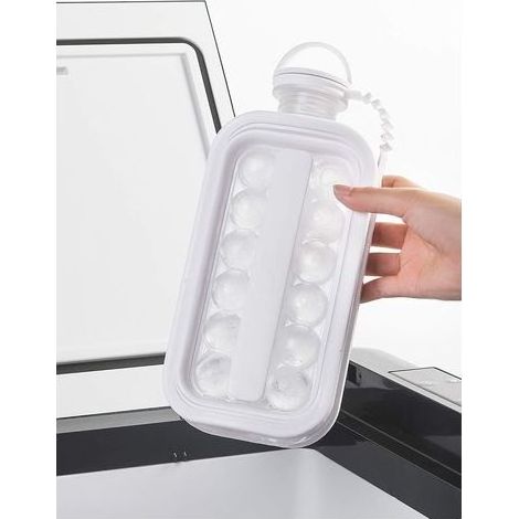 Machine à glaçons 2 en 1 portable avec 17 compartiments, couvercle plat et bac à glaçons pour glace pilée.