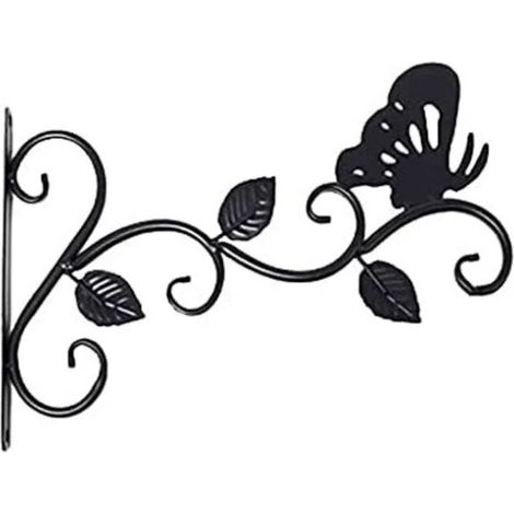 Lntyq Supports Pour Plantes Suspendues,Suspension Mural Crochet Plante En Métal, Suspension D'accessoires Pour Plantes Antirouille Et Robuste En Forme De Papillon, Noir