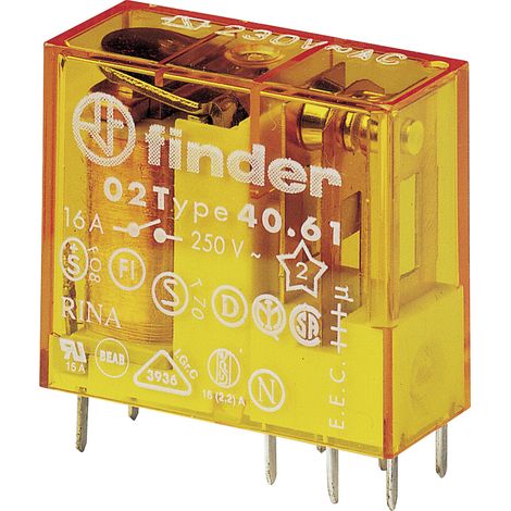 Finder 40.61.8.230.1000 Relais pour circuits imprimés 230 V/AC 16 A 1 inverseur (RT) 1 pc(s)