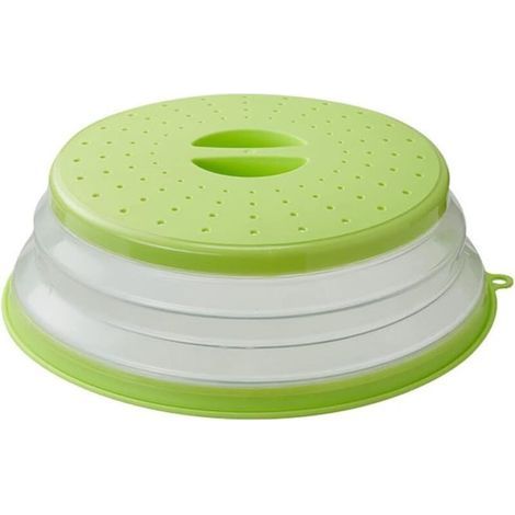 Cloche alimentaire pliable pour micro-ondes - Passe au micro-ondes et sert de filtre - 27 cm Jaune (1/5)