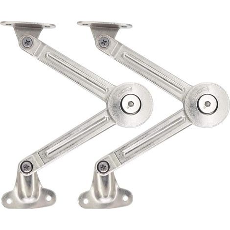 Tinor – Juego de 2 bisagras amortiguadoras para puertas elevadizas – Carga máxima 18 kg – Ajustables a 75°/90°/110° – Aleación de zinc resistente a la corrosión (1/5)