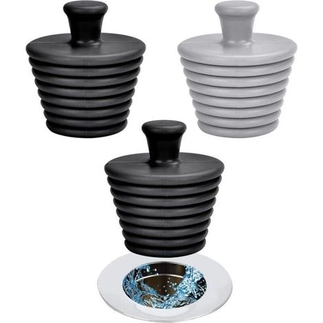 Lot de 3 bouchons de lavabo en silicone – Diamètre 29mm – Hauteur 50mm – Design en spirale pour étanchéité optimale – Compatible baignoire et évier (1/5)