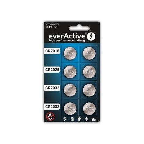 Juego de pilas everActive CR2032, CR2025, CR2016 (8 unidades)