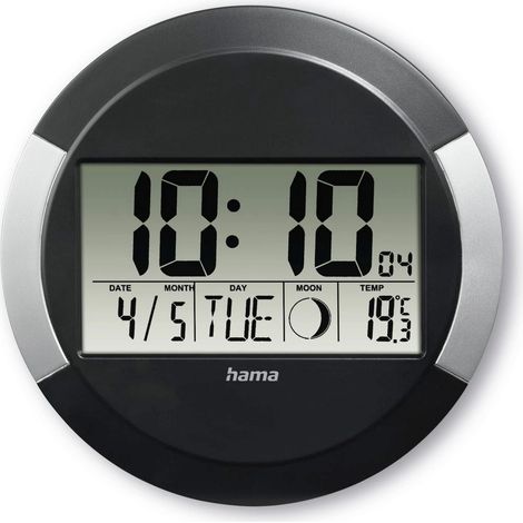 Hama 00222214 Wanduhr 24.5 cm x 15 mm Silber, Schwarz