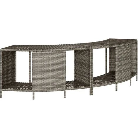 Ensemble de deux supports de rangement pour spa, en résine tissée grise (1/5)