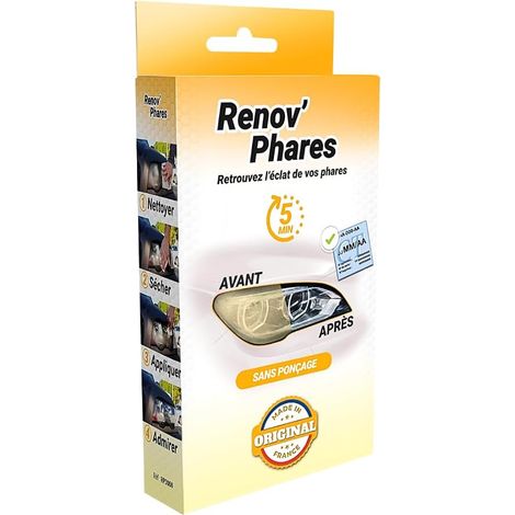 Car Headlight Renovation Kit 3 Wipes Car Headlight Renovator Kit Headlight Renovation Kit No Sanding Cleans Degrease Protects Compatible with All Vehicles Fast Results (1/2)