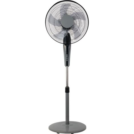 Ventilador de pie solencioso AC con mando Borlon negro-gris temporizador (1/3)
