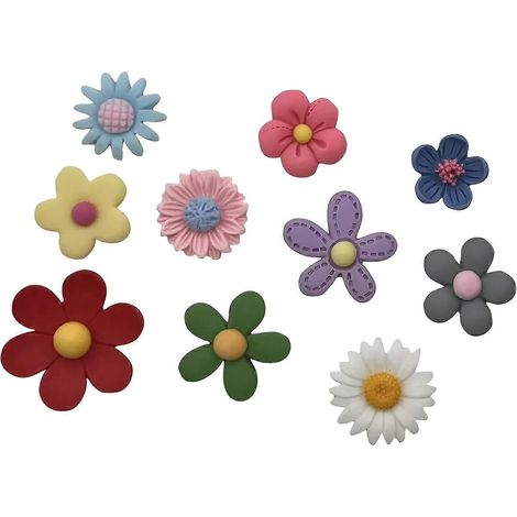 Aimants de réfrigérateur 3D en forme de fleur mignons et colorés pour casier tableau blanc cuisine et bureau - 10 pièces (1/5)