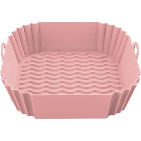 1 plaque de cuisson carrée en silicone pour friteuse à air chaud, résistante à la chaleur, lavable au lave-vaisselle, compatible avec cuves carrées (1/5)