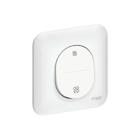 Schneider Electric – Inter VMC 10AX encastré blanc complet avec plaque 2 vitesses – Bornes auto-fixation vis/griffes Ovalis – Installation rapide (1/3)