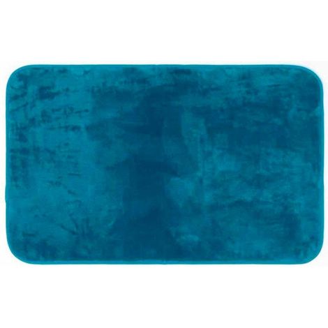 Tapis Uni en Flanelle "Flanou" 50x80cm Bleu (1/4)