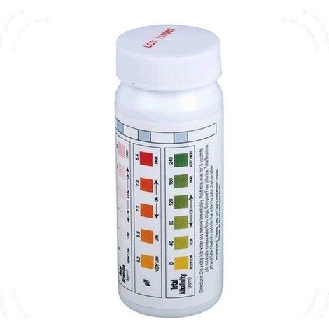 Lot de 50 bandelettes de test – Qualité de l’eau de piscine – pH et chlore – Résultats rapides (1/2)