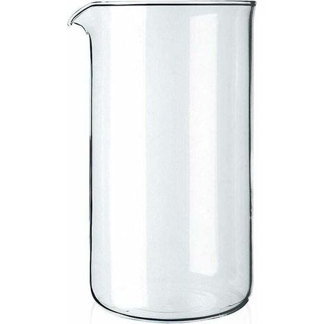 Replacement 1-liter plunger glass – Clear borosilicate glass – Heat resistant up to 250°C – Dishwasher safe – 10 cm diameter (1/5)