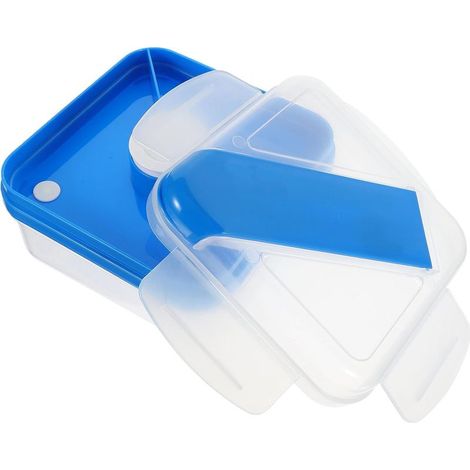 Boîte à lunch Bento portable 1100 ml en plastique bleu (1/5)
