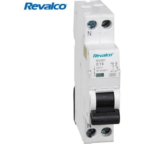 Revalco 1-poliger + neutraler magnetothermischer Schutzschalter 10 A (schmal)