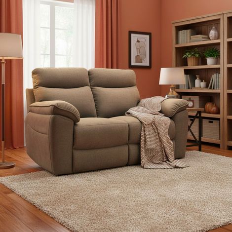 Divano 2 Posti Lineare in Tessuto Antimacchia Cappuccino - Modello Bostonfix Giulia 160 cm (1/5)