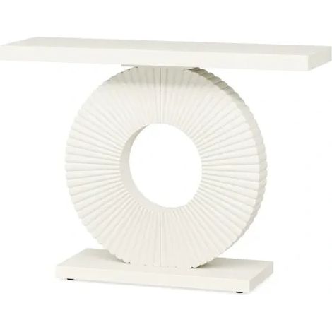 CHICFURN Consola de entrada 100 x 30 x 79 cm en MDF y metal blanco, diseño moderno (1/5)