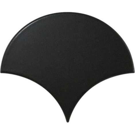 Carrelage mur écaillon de poisson uni noir mate 10,6x12 cm SCALE FAN BLACK MATT (vendu par boite de 0,37m2) (1/5)