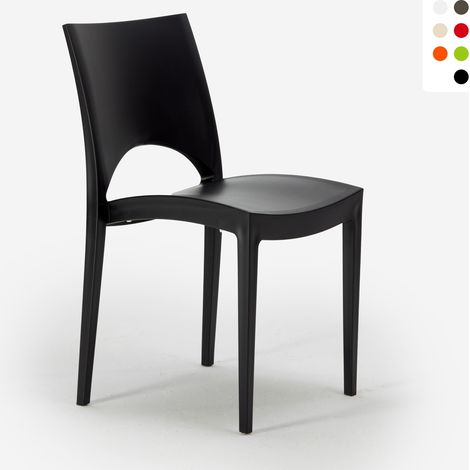 24er Paris Grand Soleil Stapelbare Stühle für Bars und Restaurants Polypropylen - Schwarz (1/5)