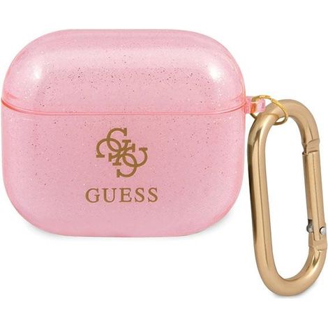 Funda Guess GUA3UCG4GP para AirPods 3, color rosa/rosa con purpurina, colección (1/3)