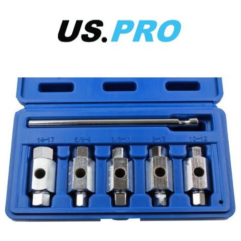 US PRO Drain Sump Plug Key Set 6pc Double Ended Hex Square Drive Vehicle 3231 (1/3)