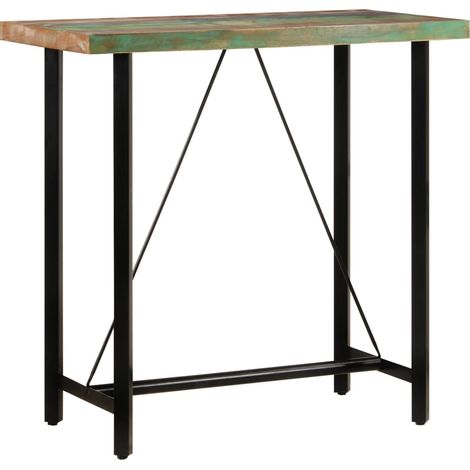 Mesa alta de hierro y madera maciza reciclada 110x55x107 cm vidaXL (1/5)