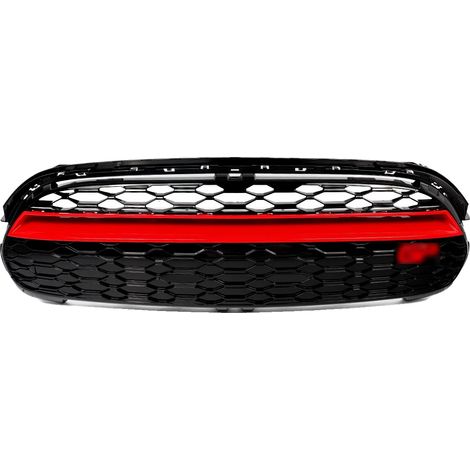 Rejilla del parachoques delantero, estilo GP, plástico ABS resistente, negro y rojo. (1/2)