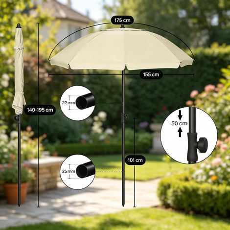 Parasol de jardin, extérieur, parasol pliant de plage (parapluie inclus uniquement)