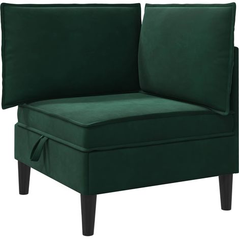Sofa mit Stauraum Dunkelgrün Samt vidaXL (1/5)