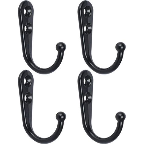 Kleiderhaken Bad Kleiderbügel Wandhaken Mantel Handtuch Wandverschluss mit Schrauben Schwarz 4 Stück (1/5)