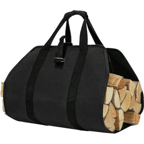 Sac de Transport pour Bois de Chauffage, Toile Sac à Bûche, Sac Transport Résistant à Eau, Accessoires de Cheminée Pliables, Idéal (1/4)