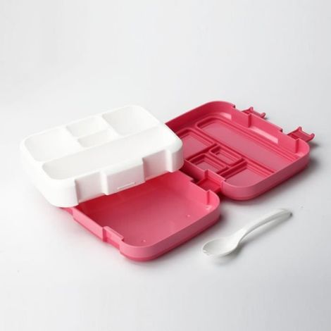 Set Lunch Box Enfants 800ml Boite Bento avec 5 Compartiments+Sacs d'isolation+Eau Tasse 350ml+Couverts Boîte à Repas pour (1/4)