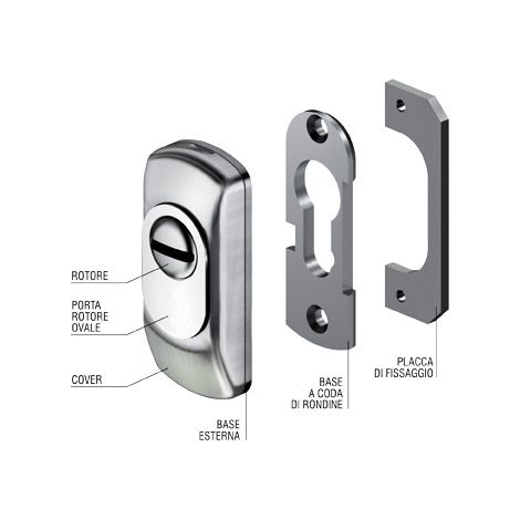 DEFENDER SG15 DISEC FORO SAGOM. MM 70X30 INOX SATINATO H.MM 7/12