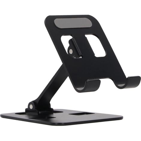 Support de téléphone de bureau en alliage d'aluminium, angle réglable, revêtement antidérapant en silicone, compatible avec les tablettes et téléphones de moins de 12,9 pouces. (1/5)