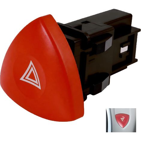 Bouton Warning Feux,Interrupteur Feux De DétresseWarn De Détresse,Bouton Warning Rouge De Détresse Compatible Interrupteur Hazard 4 Broches 8200442724 (1/5)