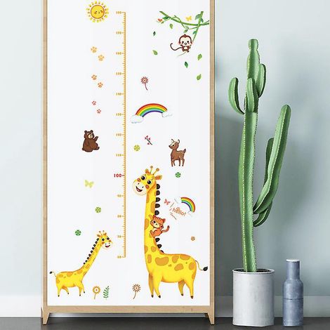 Stickers muraux décoratifs en forme de girafe (50 x 70 cm) - Décoration murale - Entrée, couloir, salle de classe - Motif girafe (1/5)