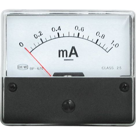 TRUC PULI NSTRUMENT AFFICHAGE ANALOGIQUE AMPÈREMÈTRE 0-1 MA DC BLANKO 203573