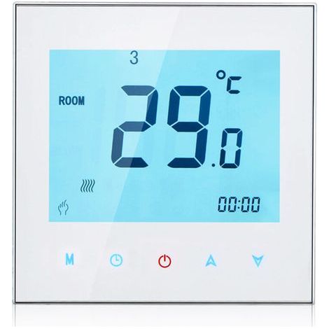 Thermostat tactile LCD pour chauffage eau, programmable hebdomadaire 5 A, 95–240 V AC, contrôle précis de la température ambiante (1/5)