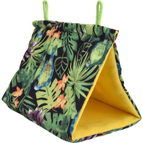 Nid d'oiseau de compagnie, hamac triangulaire avec ombrage, nichoir suspendu pour perroquet, tente, jouets pour cage à oiseaux (1/5)