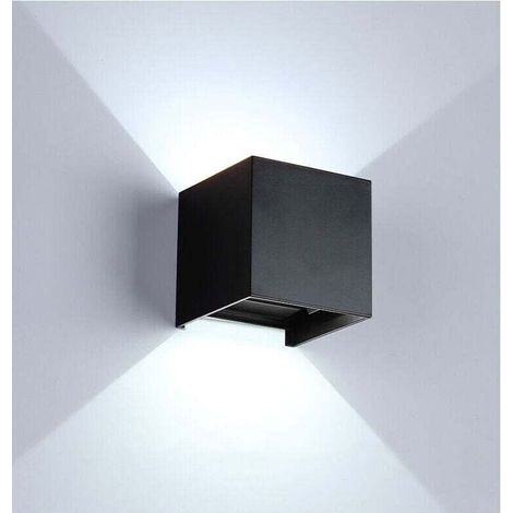 Wall light for interior and exterior, 12 W, 6000-6500 K, adjustable hazard angle, IP65, water resistant, color black (1/4)