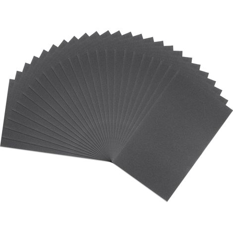 25pcs Papier De Verre Grain 500 9 x 5.5 Pouces Support Impermeable Carbure De Silicium Abrasif Feuilles De Ponçage Humide Sec Pour Finition Bois, Ponçage Métal, Polissage (1/5)