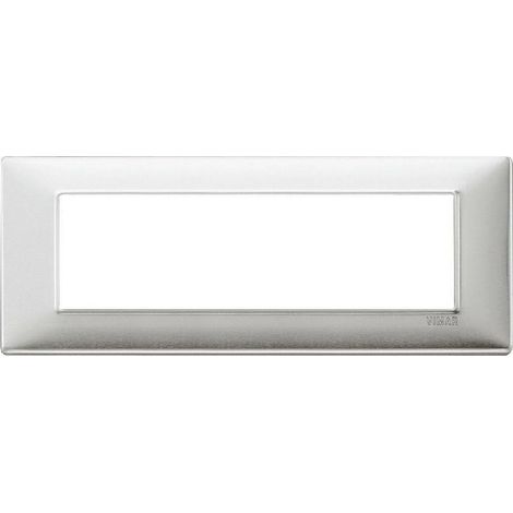 Plaque de Vimar Plana 7 Modules en aluminium brossé 14657.81